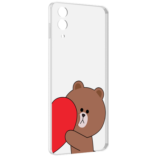 Чехол MyPads медвежонок детский для Samsung Galaxy Z Flip 4 (SM-F721) задняя-панель-накладка-бампер