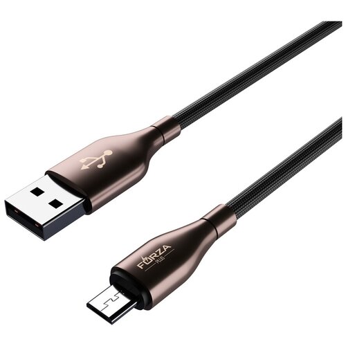 Кабель USB - microUSB 1 метр 24A тканевая оплетка с индикатором быстрая зарядка QC 30 2 цвета Forza 190₽