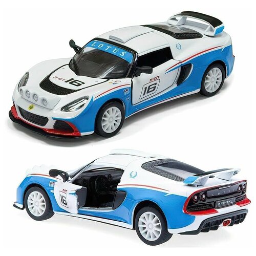 машинка 2012 lotus exige r gt инерционная металлическая 1 32 коллекционная модель kt5362d подарок мальчику kinsmart Детская инерционная металлическая машинка с открывающимися дверями, модель 2012 Lotus Exige R-GT, белый