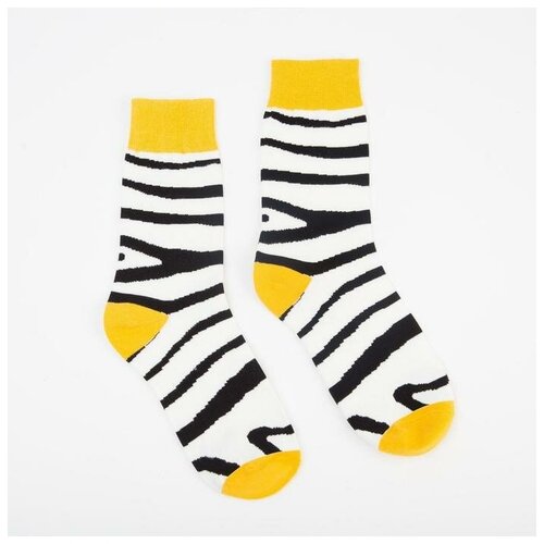фото Носки minaku, размер 36-39, мультиколор, белый, черный