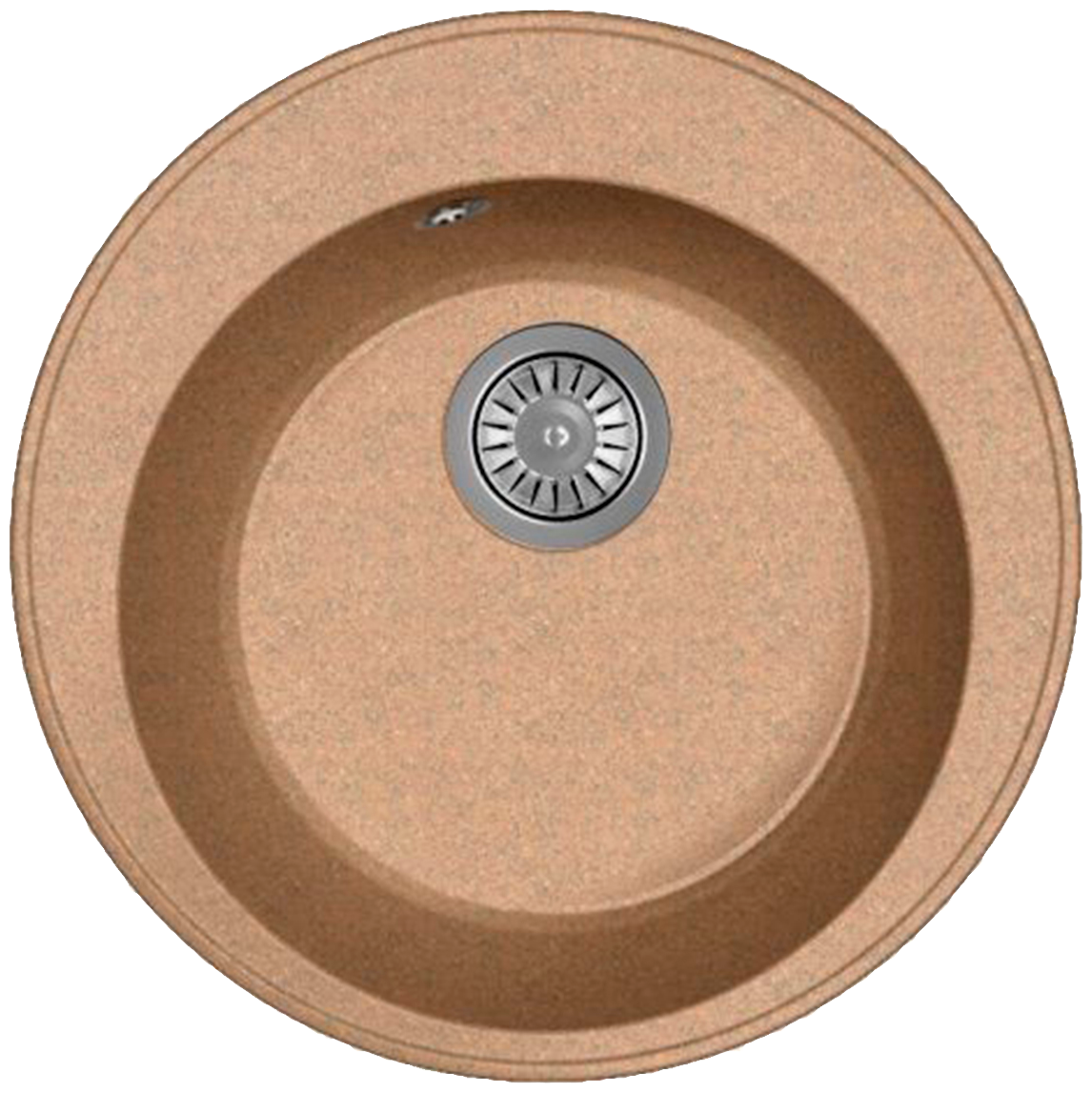 Мойка для кухни врезная каменная Dr. Gans Smart ПИОН-480, цвет терракот, круглая, 480х480х197 мм