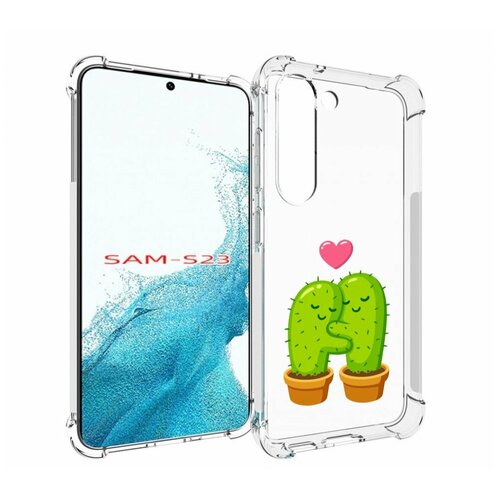 Чехол MyPads Влюбленные-кактусы для Samsung Galaxy S23 задняя-панель-накладка-бампер