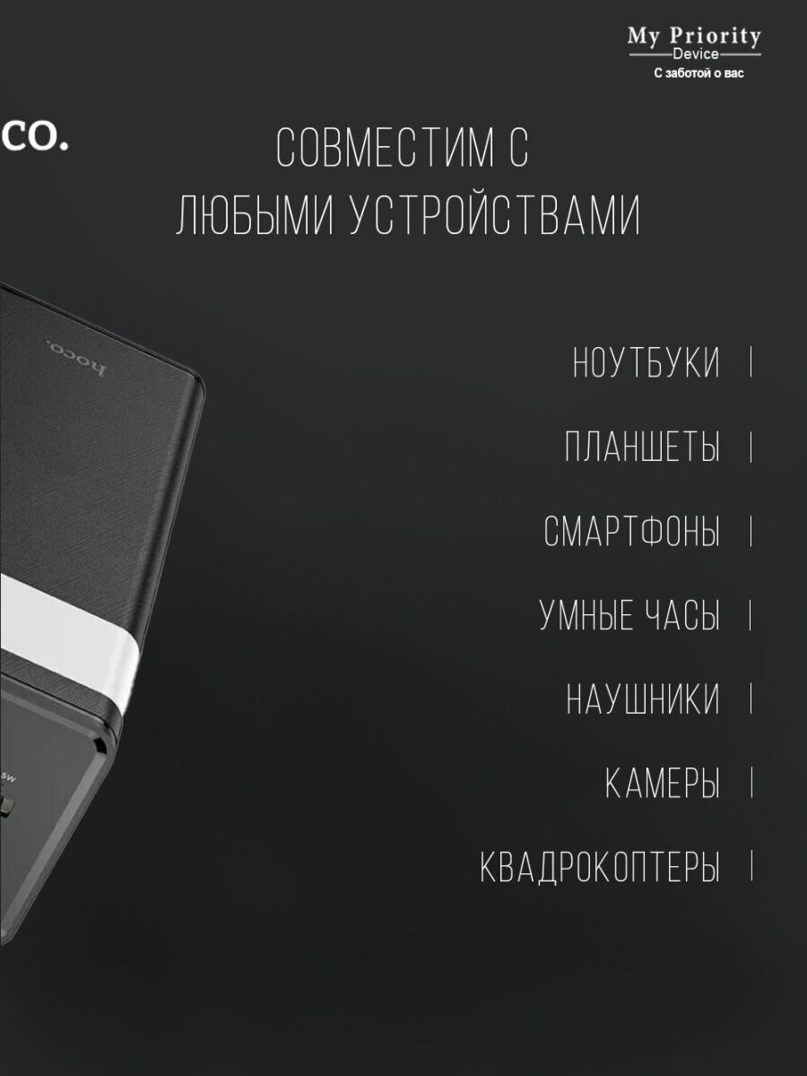 Аккумулятор внешний Hoco 6931474759238 50000mAh, 3A, черный - фото №6