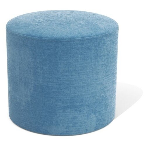 Круглый мягкий пуф Soft Element Сканди-3, в прихожую, пуфик для ног, вельвет, синий, стиль современный лофт