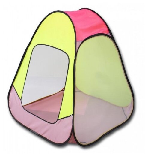 BELON Палатка детская игровая «Радужный домик» 75 × 75 × 90 см, цвет розовый + лимон