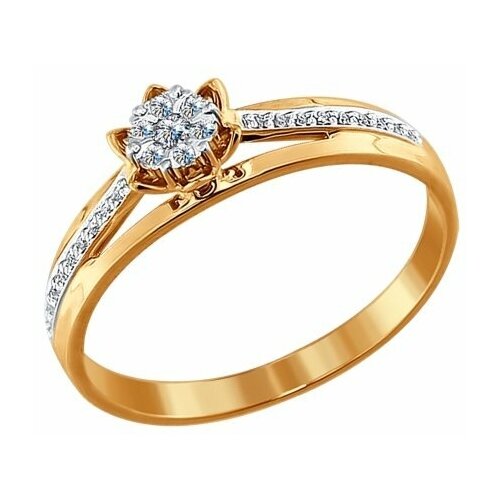 фото Золотое кольцо sokolov 1011280 с бриллиантом diamant-online