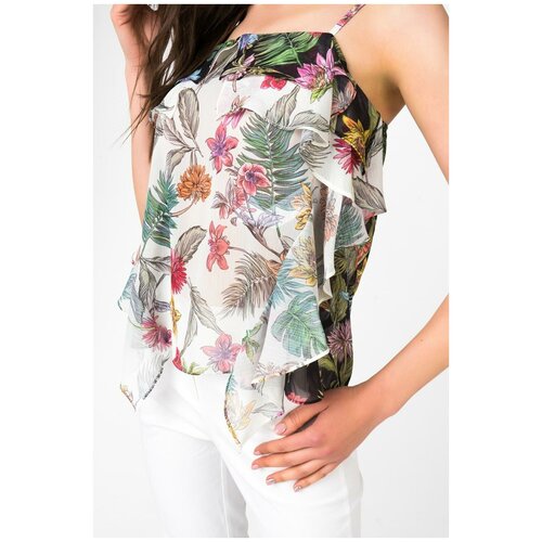 Топ с цветочным принтом на тонких бретельках АДЛ 11534568000 Мультиколор 44