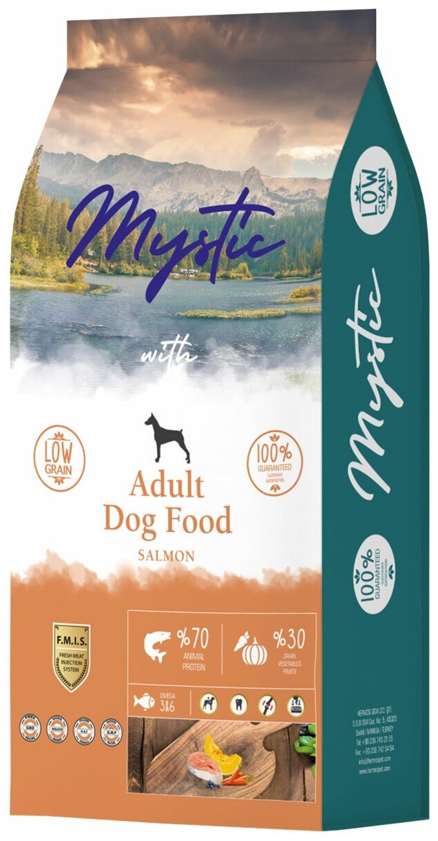 MYSTIC ADULT DOG SALMON для взрослых собак всех пород с лососем (15 кг)