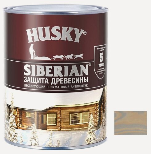 Изображение товара Пропитка Husky Siberian для дерева, полуматовая, антик, 0,9 л