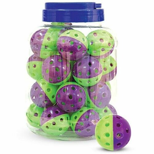 Игрушка для кошек Triol Мяч-погремушка, размер 20x20x10см, 25 шт, фиолетово-зеленый игрушка для кошек triol размер 20x20x10см
