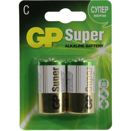 Батарейка C щелочная GP Super 14A-2 1.5V 2 шт