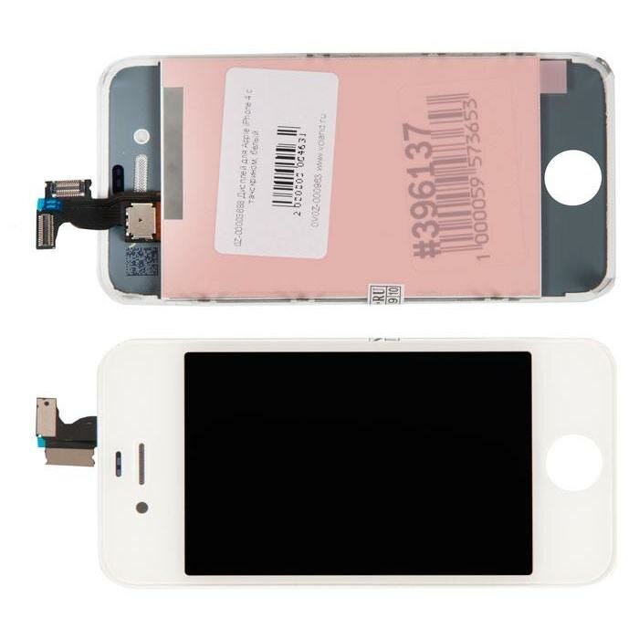 Дисплей (экран) для Apple в сборе с тачскрином (AAA) white iPhone 4