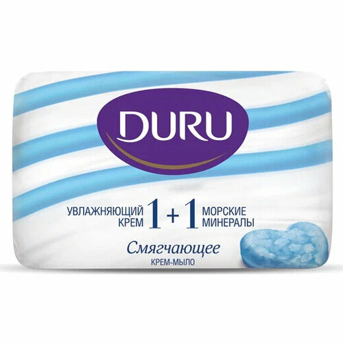 Мыло туалетное DURU 1+1 Cream+Sea Minerals 90 г. подарочный набор dr sea gift box hand and foot cream with dead sea minerals 1 шт