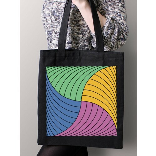 фото Сумка шоппер just4you, зеленый, синий