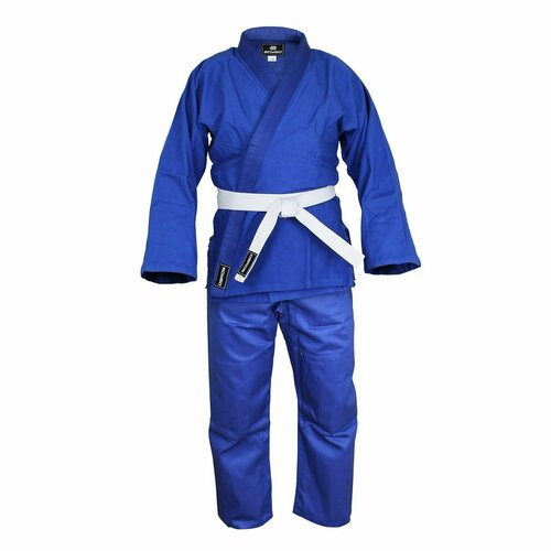 Кимоно для дзюдо Boybo, размер 160/S, синий кимоно для дзюдо boybo с поясом размер 160 рост 160 белый