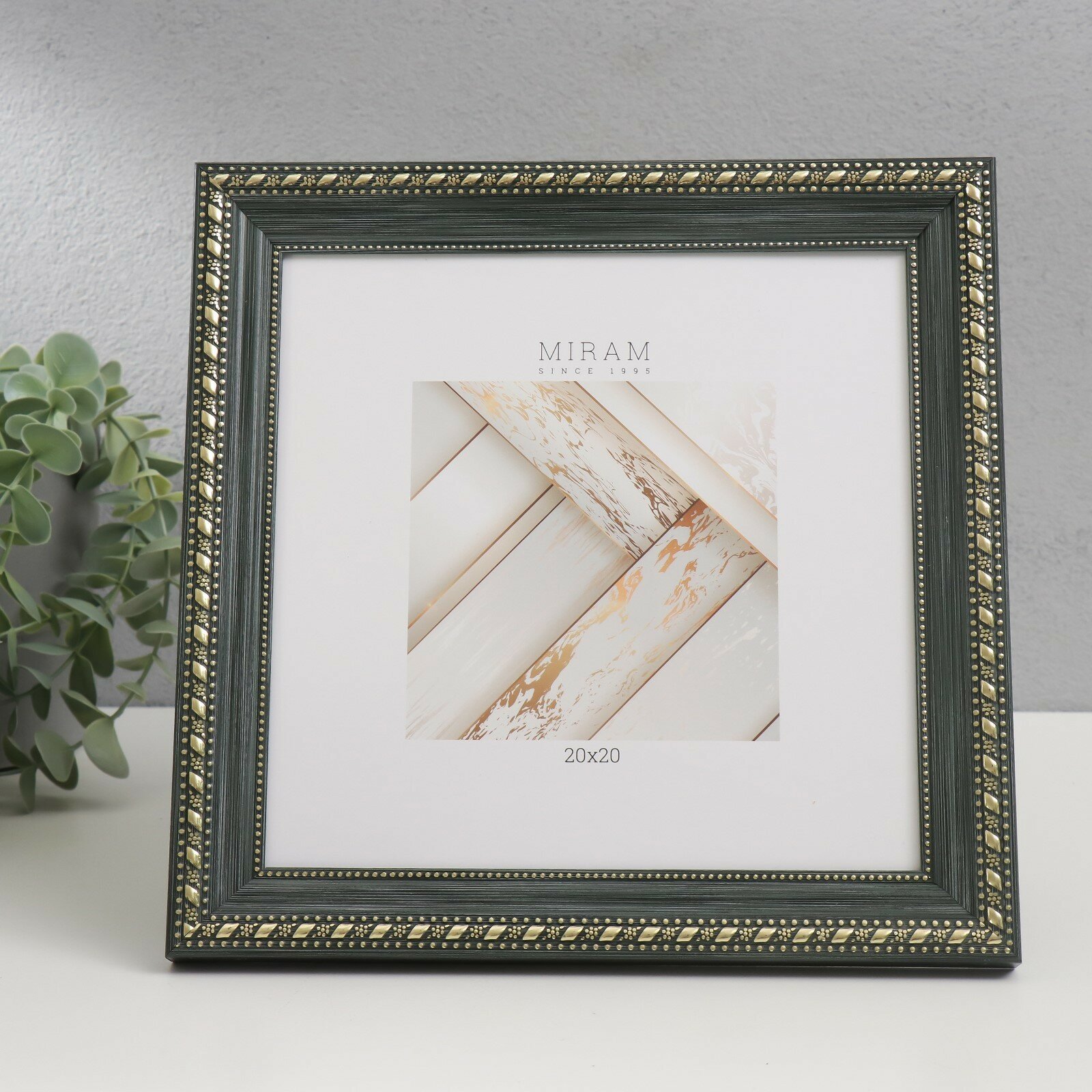 фото Фоторамка "мирам" 20х20 см, 642998-22, зелёный (пластиковый экран)