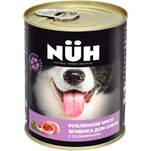 Консервы для собак Nuh, рубленное мясо ягнёнка с розмарином, 340 г