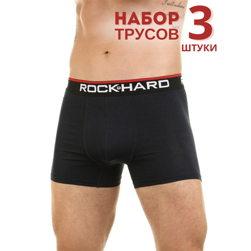 Трусы ROCK HARD, 3 шт., размер M, черный, серый, синий трусы rock hard 3 шт размер l серый