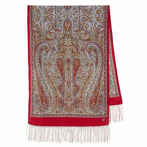 фото Шарф павловопосадская платочная мануфактура для женщин,150х60 см, one size, красный