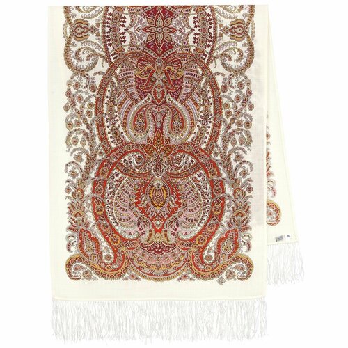 фото Шарф павловопосадская платочная мануфактура для женщин,150х60 см, one size, белый
