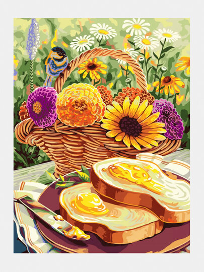 Рисование по номерам 30*40 Пикник,RL083 Русская живопись - фото №1