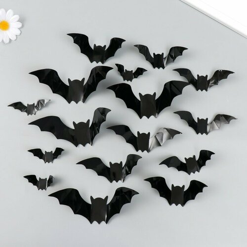 Наклейка PVC Летучие мыши 16 шт 165х55 125х4 105х35 7х25 см 364₽