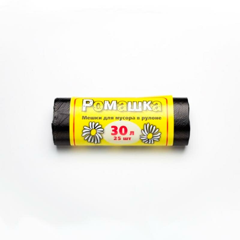 фото Мусорные мешки "Ромашка" 35 л с завязками, 5 рулонов в упаковке