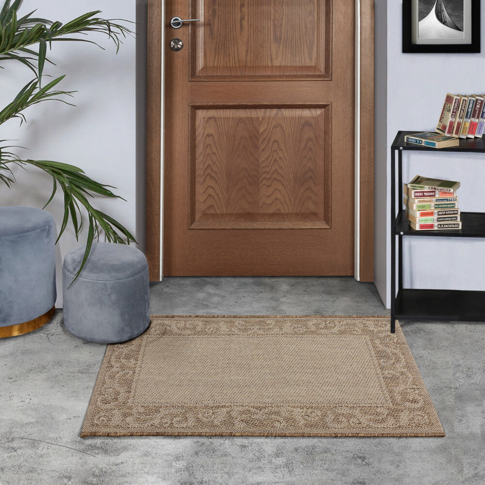 фото Ковер 0,8х1,5 м прямоугольный Side бежевый безворсовый