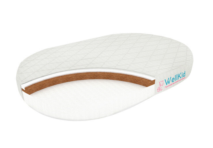 фото Матрас детский Wellkid Львенок овал, 75x125 см стеганный жаккард