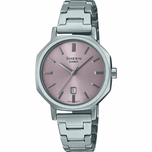 фото Наручные часы casio sheen she-4554d-8a, серебряный, розовый