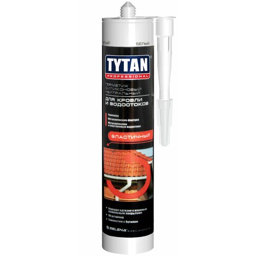 Герметик силиконовый нейтральный для кровли и водостоков Tytan Professional Черный 310мл