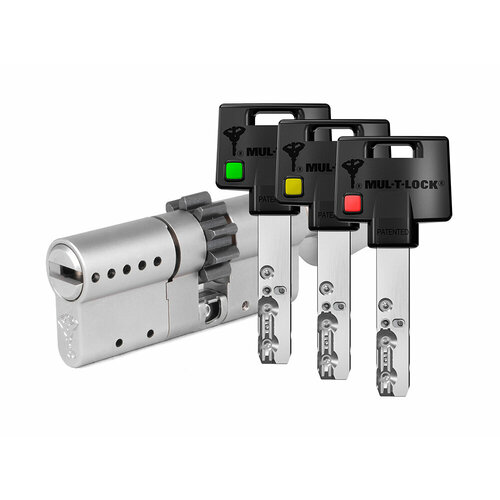 Цилиндр Mul-t-Lock MTL600 Светофор ключ-вертушка (размер 45х55 мм) - Никель, Шестеренка