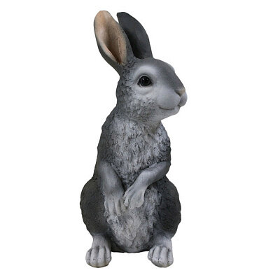 фото Фигурка садовая "Заяц полевой" (серый) 34х18х16 см