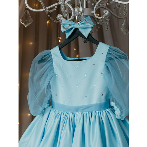 Платье Роскошь с детства, размер 110-116, голубой