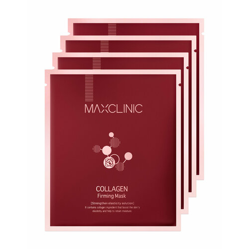 Набор из 4х тканевых масок для эластичности и укрепления кожи лица Maxclinic Collagen Firming Mask набор тканевых масок для лица maxclinic collagen firming mask 4 шт