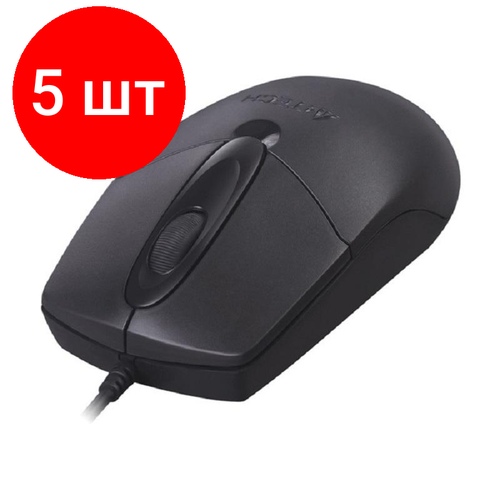 Комплект 5 штук Мышь компьютерная A4Tech OP-720 черн опт 1200dpi USB 2but 447800₽