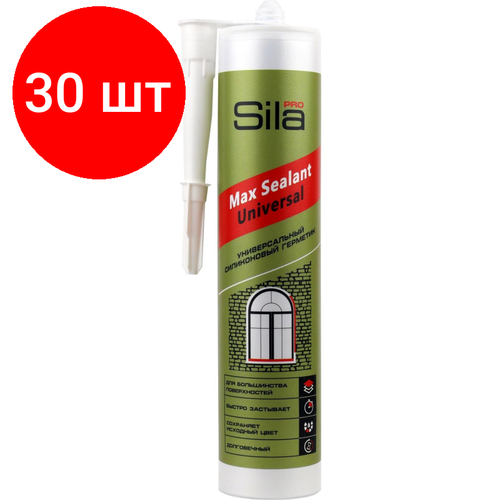 Комплект 30 штук, Герметик силиконовый универсальный Sila PRO Max Sealant, бесцветный, 280мл