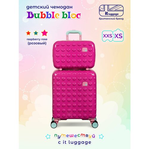 фото Чемодан-каталка it luggage, ручная кладь, 34х44х20 см, 2 кг, фиолетовый, розовый