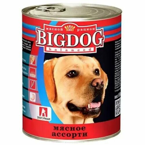 Зоогурман BIG DOG консервы для собак Мясное ассорти 850г