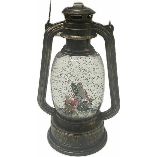 фото Фонарь светодиодный масляный со статуей оленя и санты-клауса. нет бренда