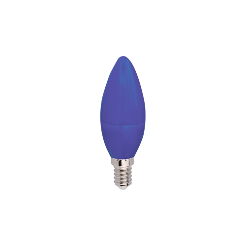 Ecola Светодиодная цветная лампа E14 6W 220V синий свеча, матовая колба C4TB60ELY