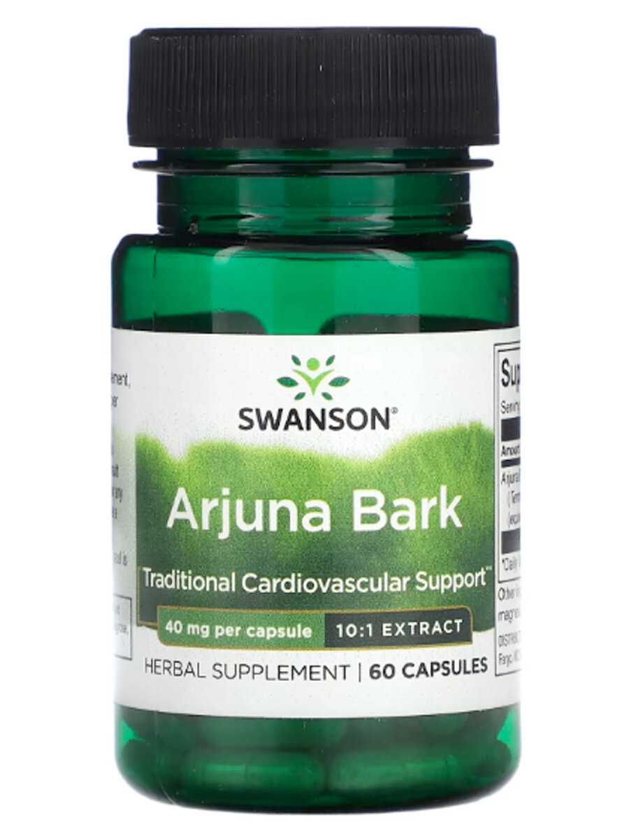 Swanson Arjuna Bark 10:1 Extract 40 mg, 60 капс.