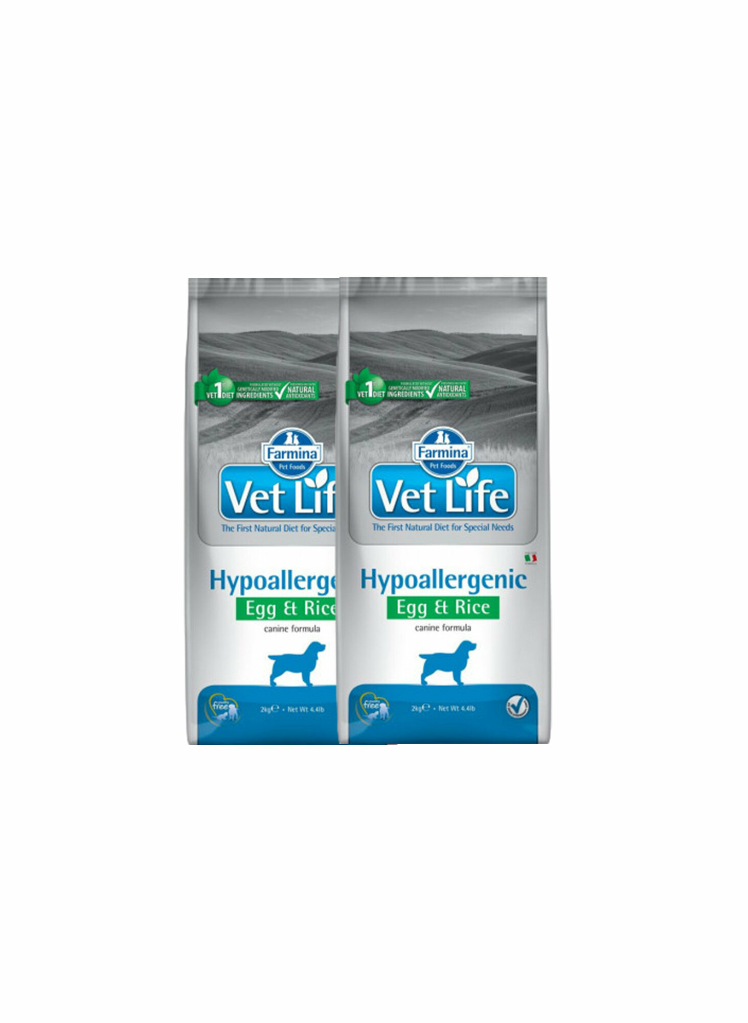 Farmina Vet Life Dog Hypoallergenic Egg & Rice сухой корм для взрослых собак с пищевой аллергией с куриным яйцом и рисом - 2 кг x 2 шт.