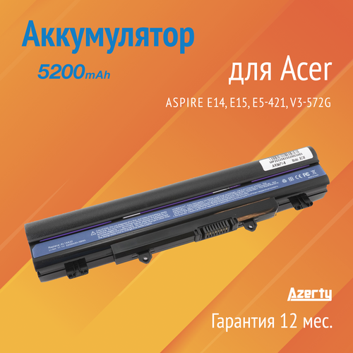 Аккумулятор AL14A32 для Acer E14 / E15 / E5-421 / E5-471G / V3-572G / E5-521G / V5-572G / Extensa 2509 11.1V 5200mAh аккумулятор al14a32 для acer e14 e15 e5 421 e5 471g v3 572g v5 572g extensa 2509 11 1v 5200mah