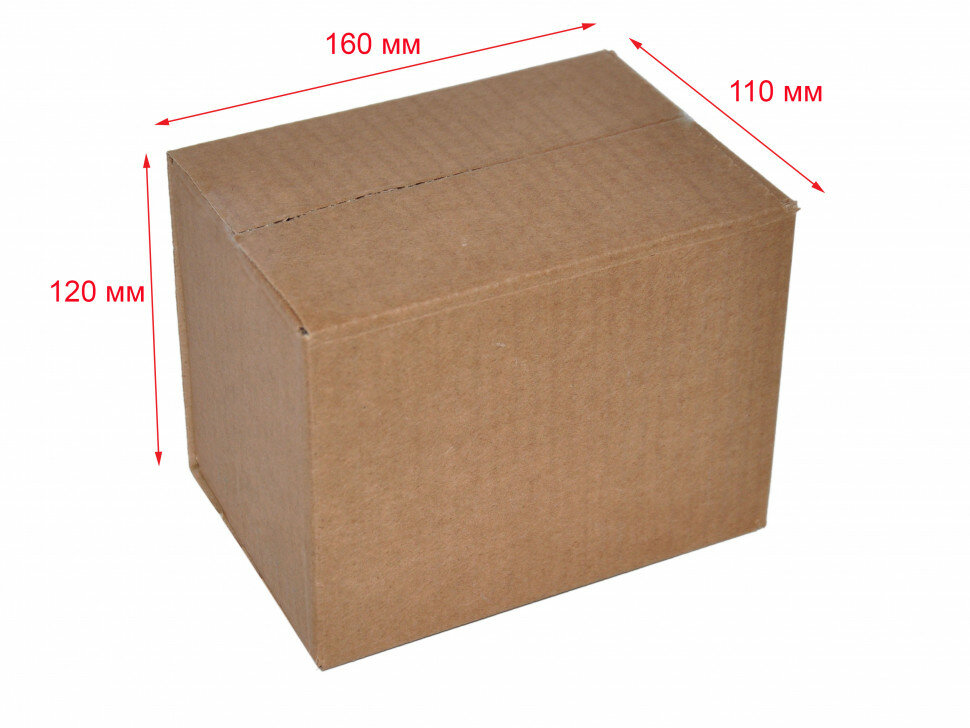 Картонная коробка 4-х клапанная 16х11х12 см (Т-23), В, Бурый - 20 шт. KOR-161112