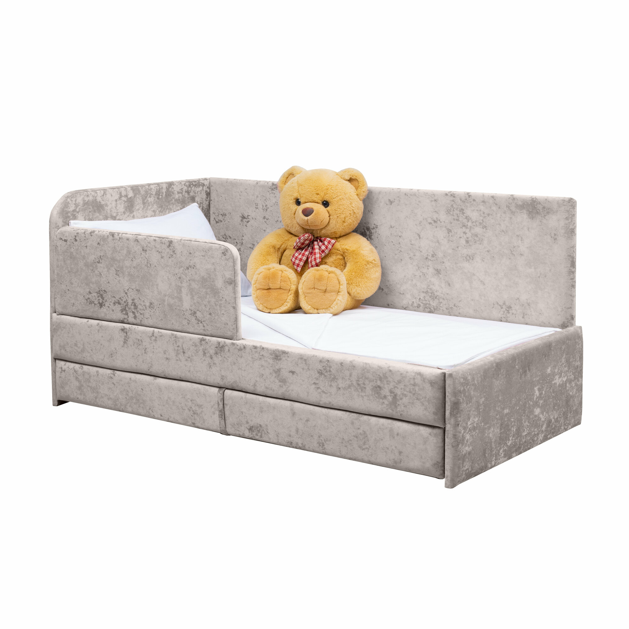 фото Кровать-диван Непоседа 1600*800 розовая, левый угол сборки с дополнительным спальным местом+матрас