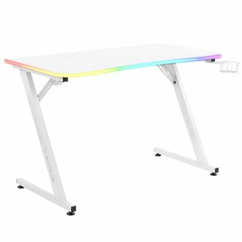 Компьютерный стол Gamelab Monolith с подсветкой, 114 х 60 х 75 см, фиксированная стальная рама GL-915 белый