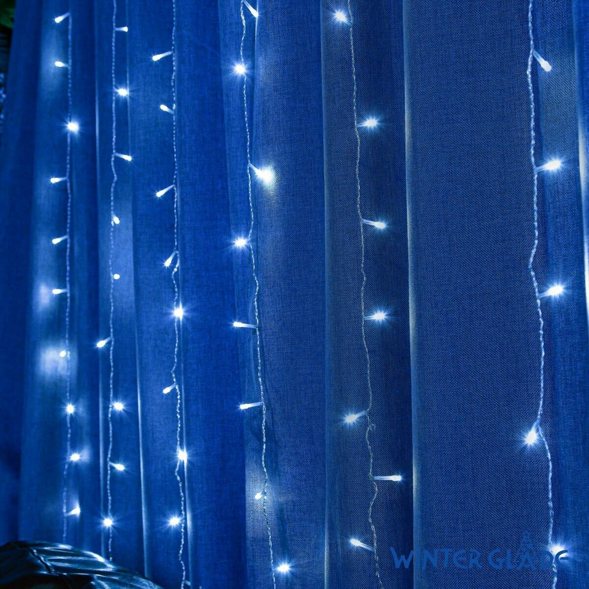 Электрическая гирлянда занавес Winter Glade 96 ламп Холодный белый