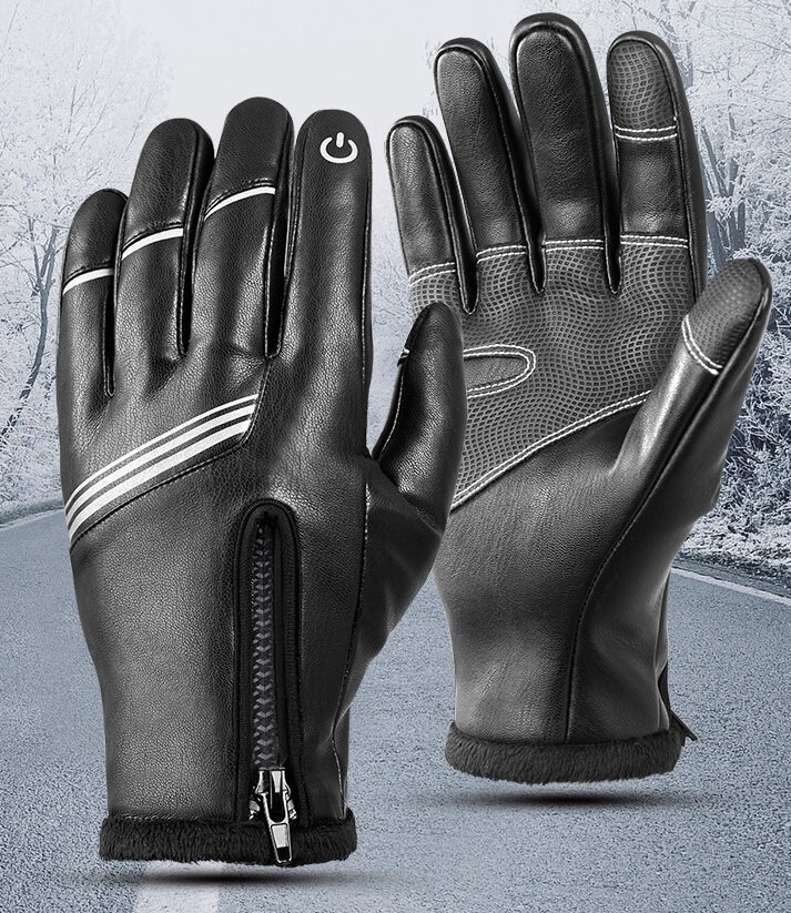 фото Перчатки Зимние Спортивные Ветрозащитные Сенсорные Не скользящие 3-х слойные. M