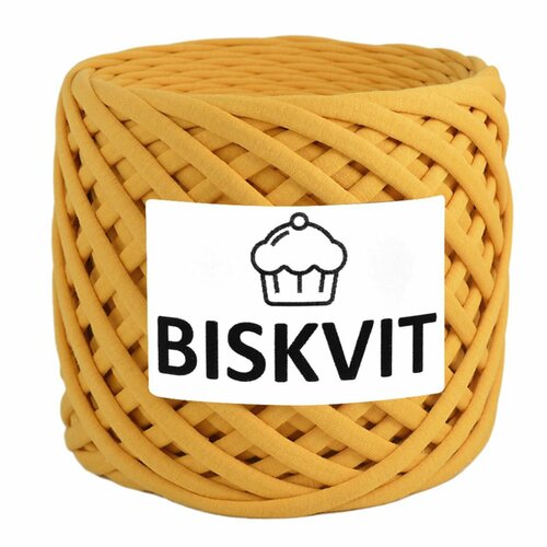 Трикотажная пряжа Biskvit (Бисквит) цвет Горчица, 330гр. 100м. (100% хлопок), 1 моток. трикотажная пряжа biskvit бисквит цвет шерлок 330гр 100м 100% хлопок 1 моток